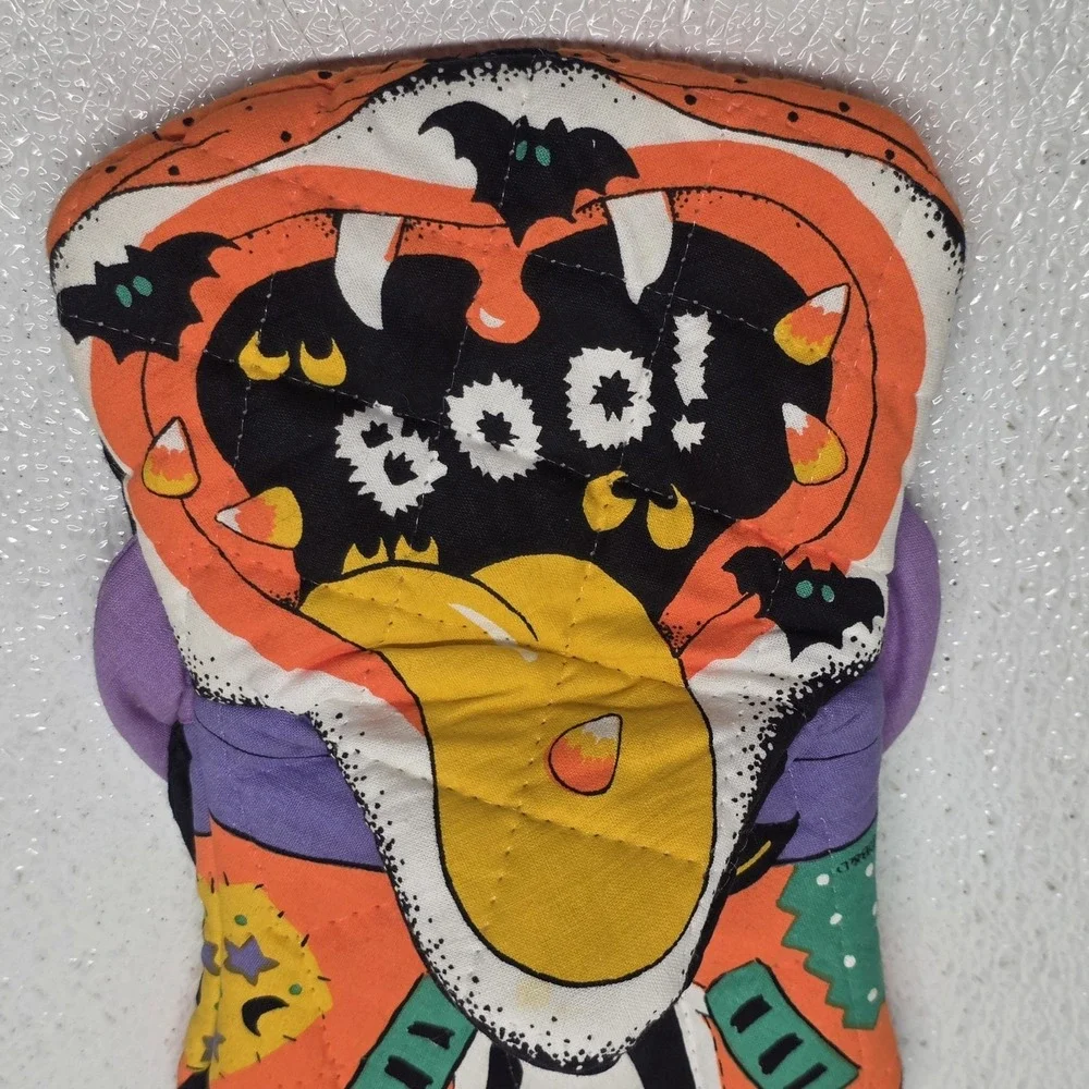 Vintage Black Cat Witch 3D Potholder Oven Mitt Halloween Boo!